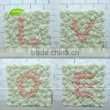GNW FLW1508 Latest Design LOVE Rose Flower Wall Artificial Fake Flower Wedding Backdrop