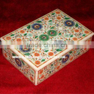 Pietra Dura Marble Inlay Jewellery Box