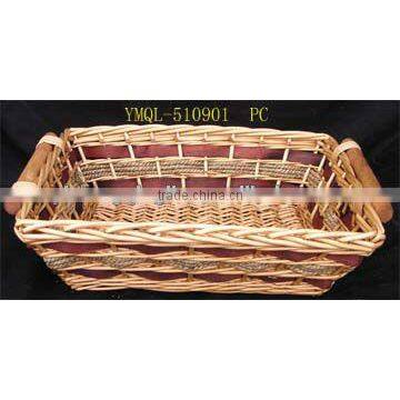 Handmade Willow Plate with Wooden Handle
