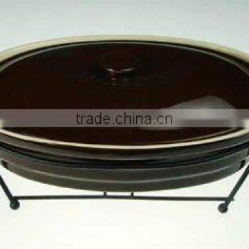 Ceramic Oval Casserole With Rack & Tealight photo-2