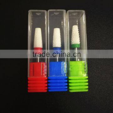 3/32" Large Tapered White Ceramic Nail Drill Bit
