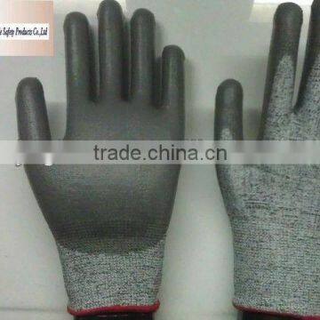 Cut Resistance Gloves and Gray PU Palm Coated