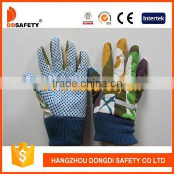 DDSAFETY 2017 Garending Glove Colorful PVC Dots Kids Safety Working Gloves