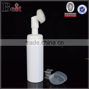 150ml White Plastic Foam Spray Bottle Facial Cleanser Silicone Brush Cap 150ml Foam Spray Bottle photo-2