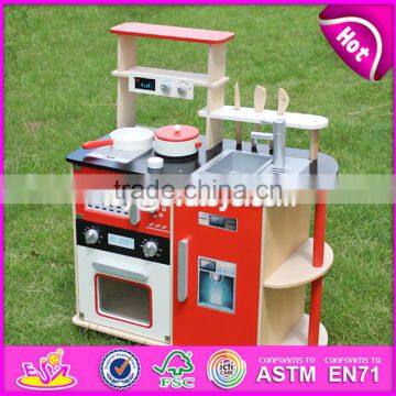 2017 New Design Red Kids Pretend Play Wooden Kitchen Toy W10C211 photo-4