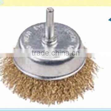 Steel Wire Wheel Brush Brass Wire Deburring Shank Circular Wire Brush photo-2