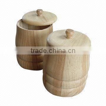 Rubber wood Canister