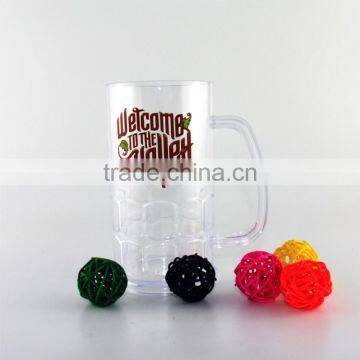 490ml Bpa Free Food Grade Customize Plastic Beer Mug With Handle