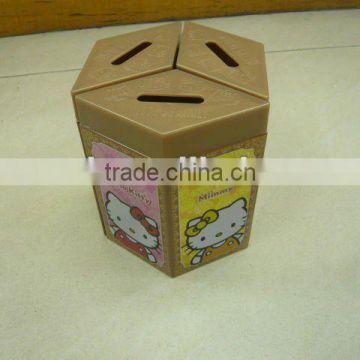 Diamond Tin Coin Box Set with Plastic Lids