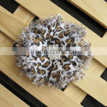 Animal Chifon Flower With Rhinestone in Center for Kids Hair Accessories photo-2