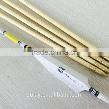 Pine Cresting Wood Bow And Arrows With Copper Bullet Tips and Covering Tung Oil