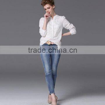 Embroidery Saree Blouses for Women Dressy White Blouses photo-5