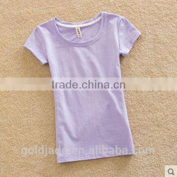 Customized Manufactorying Plain Ladies Short-sleeve T Shirt photo-3