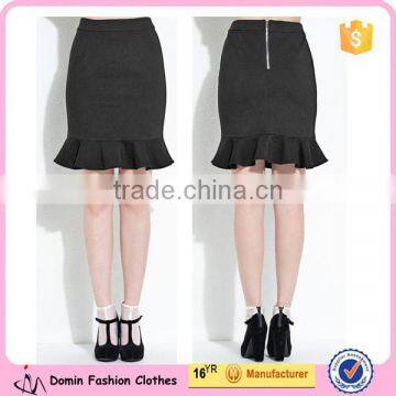 2015 New Fashion Black Cheap Ladies Pencil Skirt