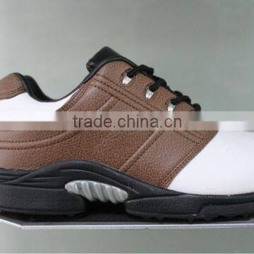 name brand wholesale shoes, men genuine leather sport shoes, rubber golf shoes with spike for business
