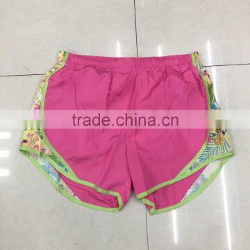 Clothing inventory women 100%polyester contrast sports shorts