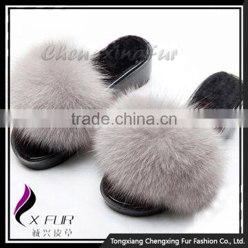 CX-A-70 Wholesale Cheaper Taobao Slippers Fox Fur Slides Women Shoes