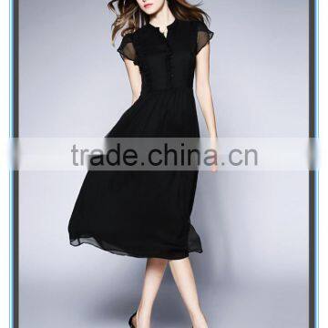 Real Silk Short Sleeves and Slim Latest Dress Designs for Ladies photo-3