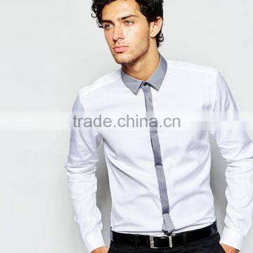 Wholesale Custom Shirt Smart Shirt with Contrast Placket Slim Fit