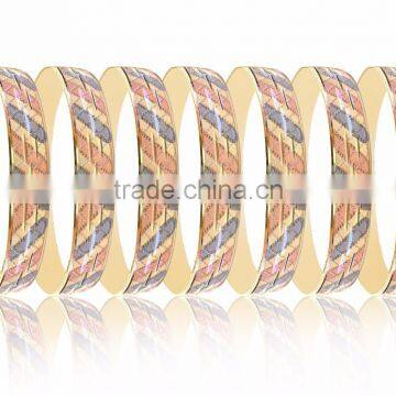 New Style Indian 20 MM Triple Color Plated Designer Bangle Set