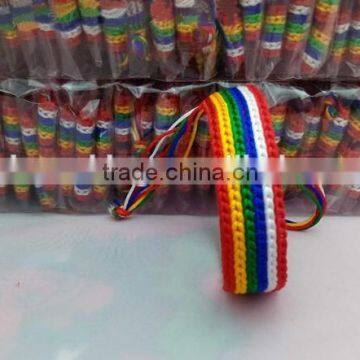 New Design Rainbow Color String Braided Bracelets Hand Woven Fabric Cord Bracelets Friendship Bracelets Gifts photo-4