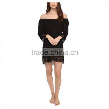 Custom Service Women Sleepwear O Neck Strapless Sexy Silk Nightgown