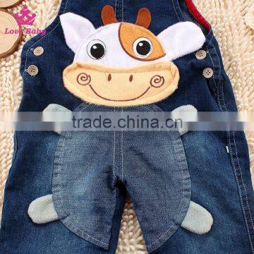 Lovely Cow Kids Clothing Children Denim Overalls Baby Fashion Strap Jeans photo-2