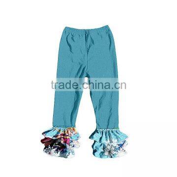 Wholesale Giggle Moon Latest Design Fall and Winter Children Girls Cotton Triple Ruffle Christmas Pants photo-2