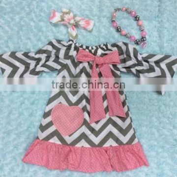 baby girls heart dress valentines dress with matching headband and chunky necklace set