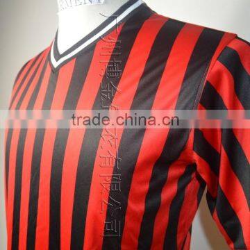 Striped T-shirt Sports Wear O-neck 100% Polyester