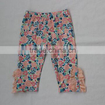 2017 Seasons Baby Girls Cotton Pants Beautiful Kids Girls Solid Color Capris Lace Ruffle photo-5