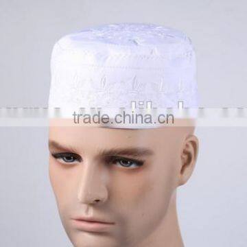 High quality customized islamic prayer cap fashion cotton men muslim hat wholesale