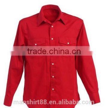 Thick Solid Fabric Double Pocket Mens Casual Shirts photo-2