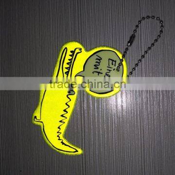 China new design reflective promotion custom reflector soft PVC keychain