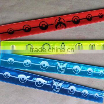 high light pvc flocking reflective Slap bracelet/Slap wristband/Slap band