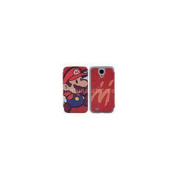 Frosted Shell Samsung Leather Phone Cases With Magnet Button , Mario phone Cover