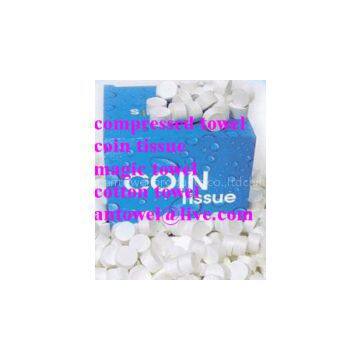 compressed towel magic coin tissue