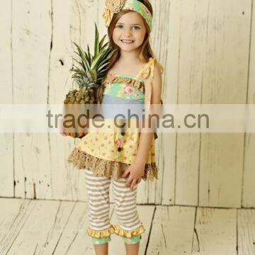 Children persnickety girls clothing set wholesale boutique clothes