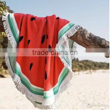 Watermelon beach towels 100% cotton printed beach towel with tassel sabt