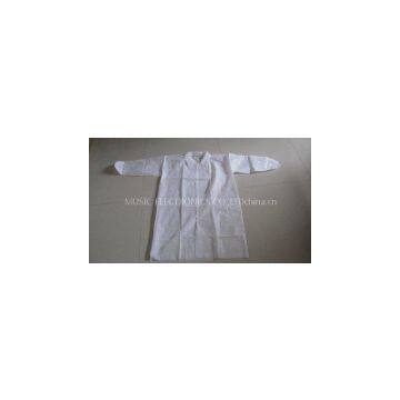 PP 35g Lab Coat,with single collar,4buttons,