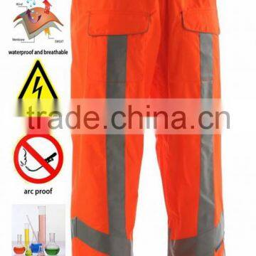 Fluorescent Orange Work Pants with reflective tape