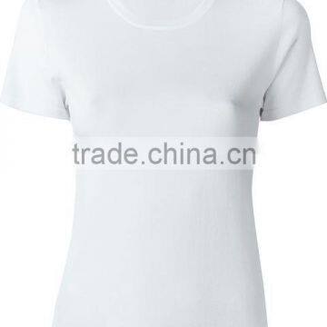 Oem Short Sleeve O Neck Blank Plain T Shirts Clothes for Women,Womens Pure White Cotton Plain T-Shirts for Printing photo-2