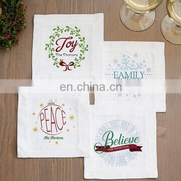 100% pure linen printing cocktail napkins for wedding/Christmas holiday