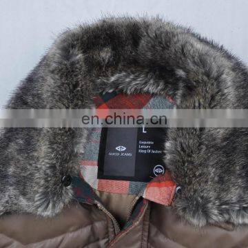 Latest New Mens Winter Fur Collar Thick Padded Down Jacket Leather photo-5