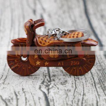 genuine leather custom animal motorcycle keychain