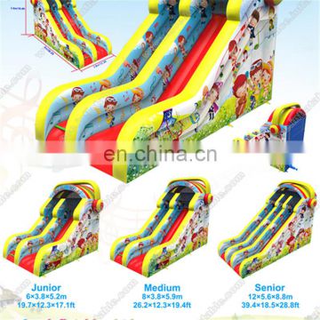 Patented Crazy misic theme giant Commercial tobo gay cartoon inflatable double lane slip slide for sale with CE approved