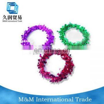 wedding christmas garland with shinning glitter star pendant