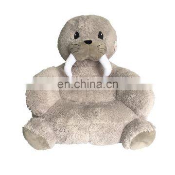 Walrus grey plush stuffed functional kids gift CE quality hot sale animal cushion sofa toy