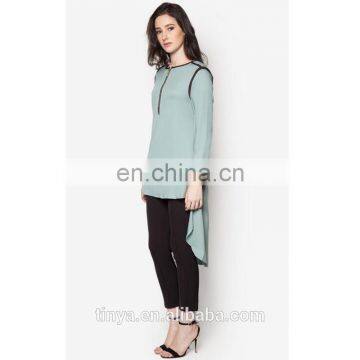 New Model Islamic Abaya Muslim Tunic Dress Tops Long Sleeve Islamic Ladies Blouse photo-2