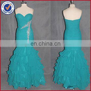 chiffon simple new prom dress long mermaid dress2014